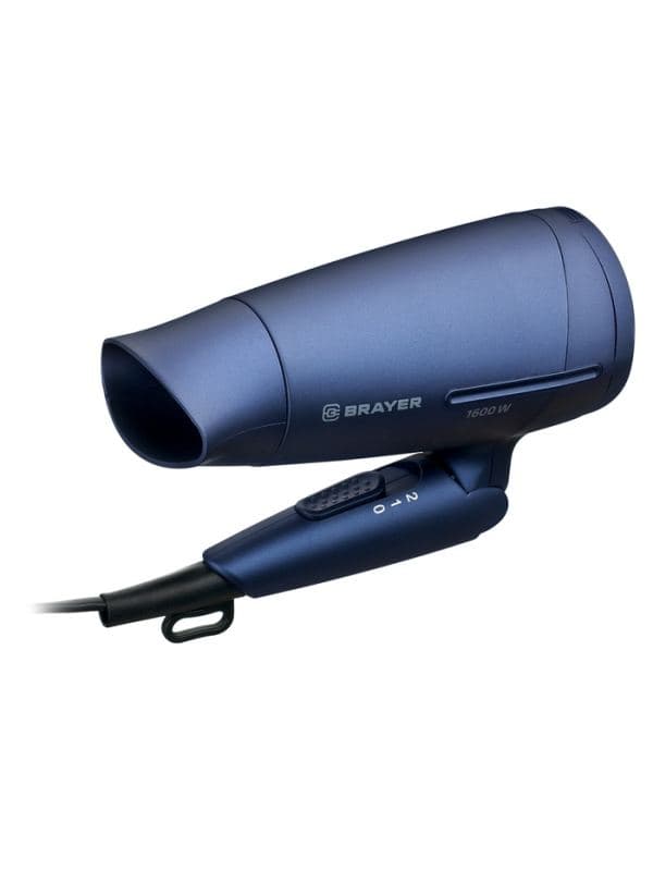 Фен складной BRAYER 3020BR-BL, 1600 Вт, 2 скорости, синий — фото 2