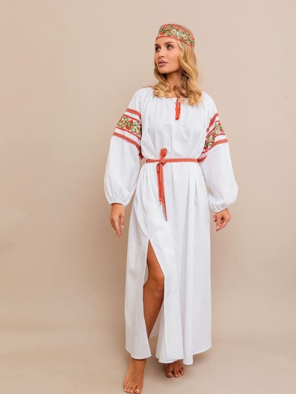 Карнавальный костюм взрослый «Купава»: платье-рубашка, повязка на голову, рост 164 — фото 2