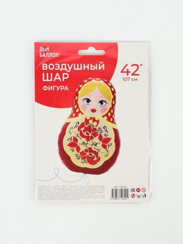 Воздушный шар фольгированный 42" «Матрешка» — фото 2