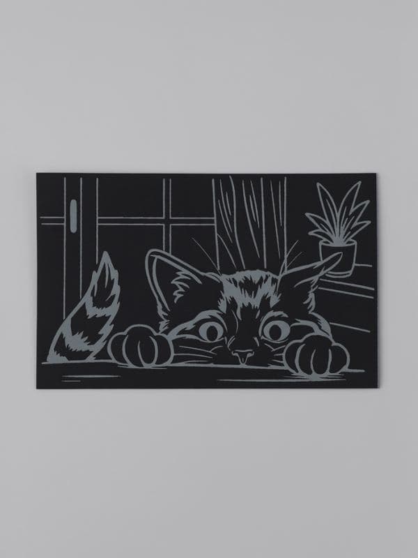 Гравюра малая «Котенок-хищник», золото — фото 4