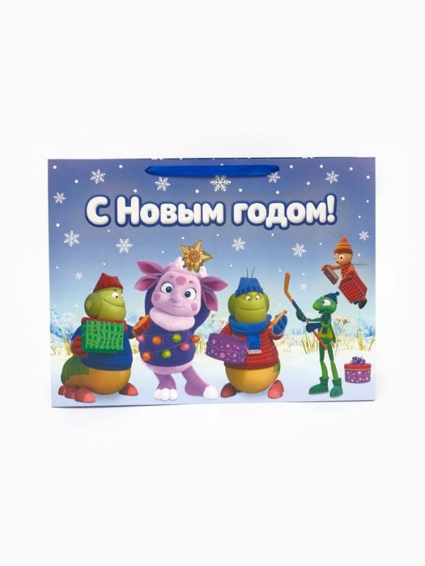 Пакет подарочный «Новый год», Лунтик, XXL. 61 х 46 х 20 см — фото 2