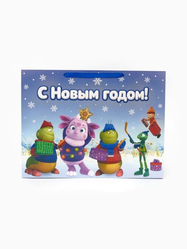 Пакет подарочный «Новый год», Лунтик, XXL. 61 х 46 х 20 см — фото 4