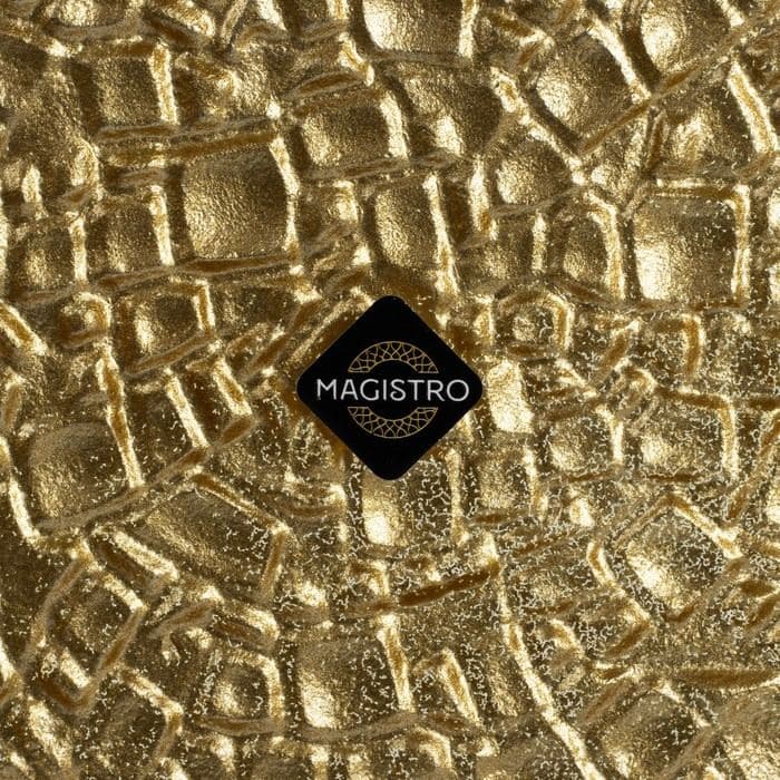 Тарелка подстановочная Magistro «Кринкл», d=33 см, стекло, золотистая — фото 4
