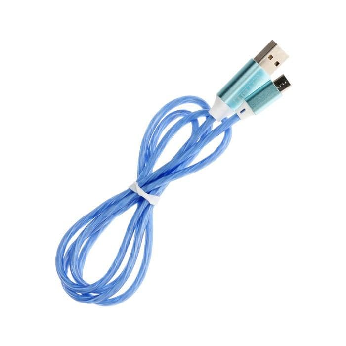 Кабель MYBIT, microUSB - USB, динамическая LED подсветка, 2 А, 1 м, только зарядка — фото 4