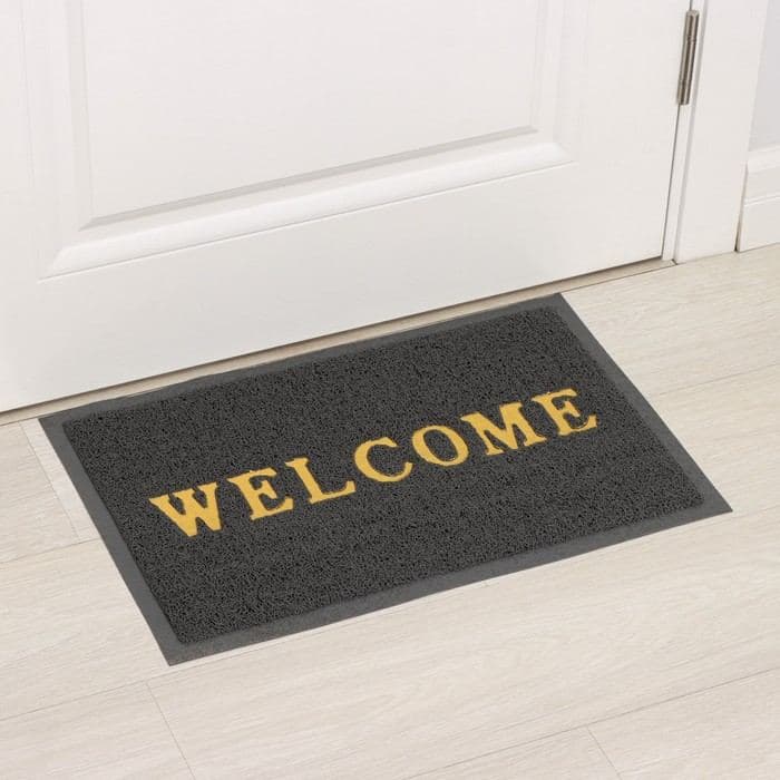 Коврик придверный Доляна Welcome, с окантовкой, 38×58 см, серый — фото 2