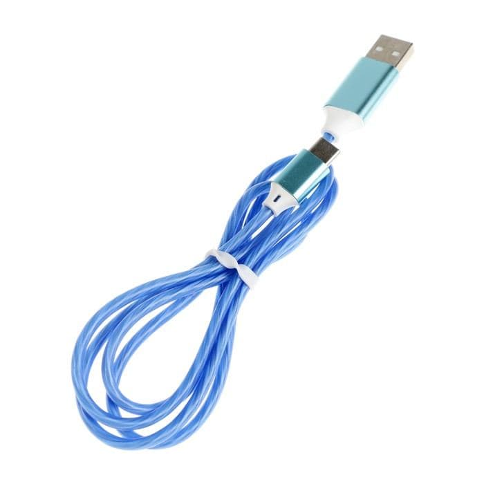 Кабель MYBIT, Type-C - USB, динамическая LED подсветка, 2 А, 1 м, только зарядка — фото 4