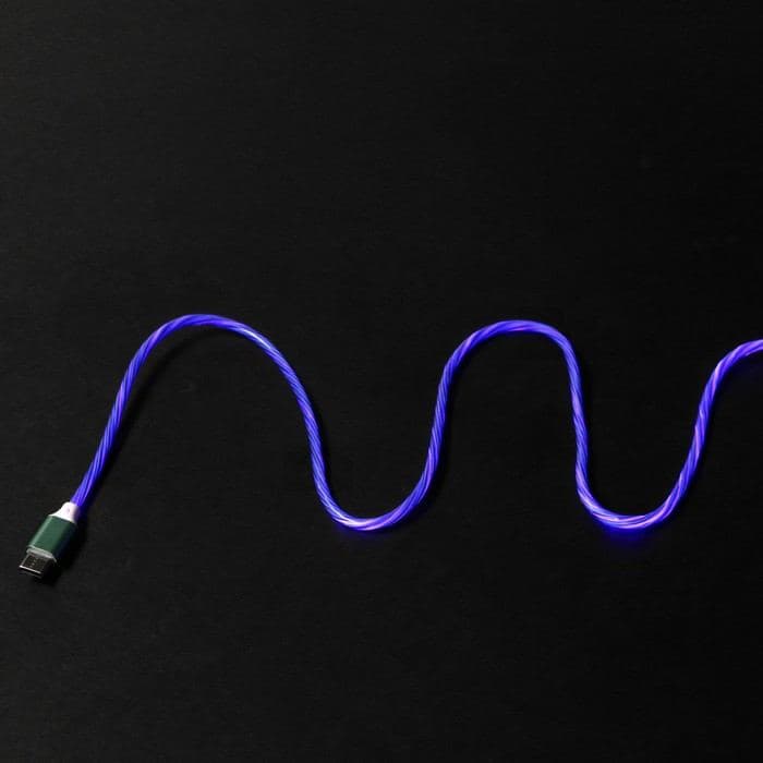 Кабель MYBIT, Type-C - USB, динамическая LED подсветка, 2 А, 1 м, только зарядка — фото 5