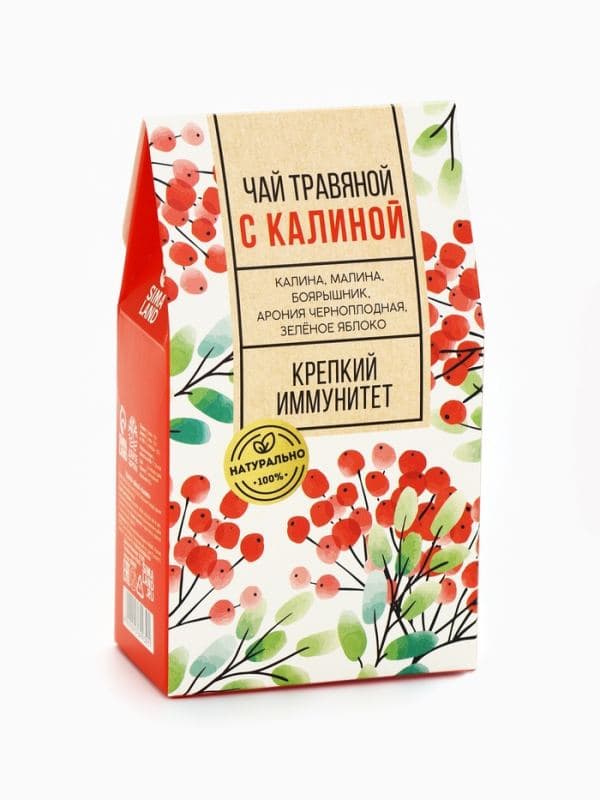 Чай ягодно-травяной «С Калиной», крепкий иммунитет, 50 г — фото 2