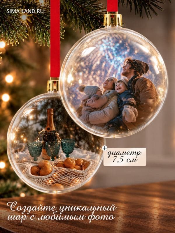 Подарочный набор, новогодний елочные игрушки по фото с термокружкой — фото 2