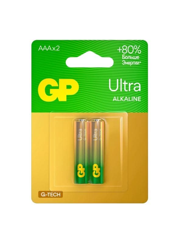 Батарейка алкалиновая GP Ultra, AAA, LR03-2BL, 1.5 В, блистер — фото 3