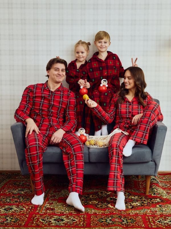 Пижама новогодняя женская: рубашка, брюки, KAFTAN «Клетка» — фото 5