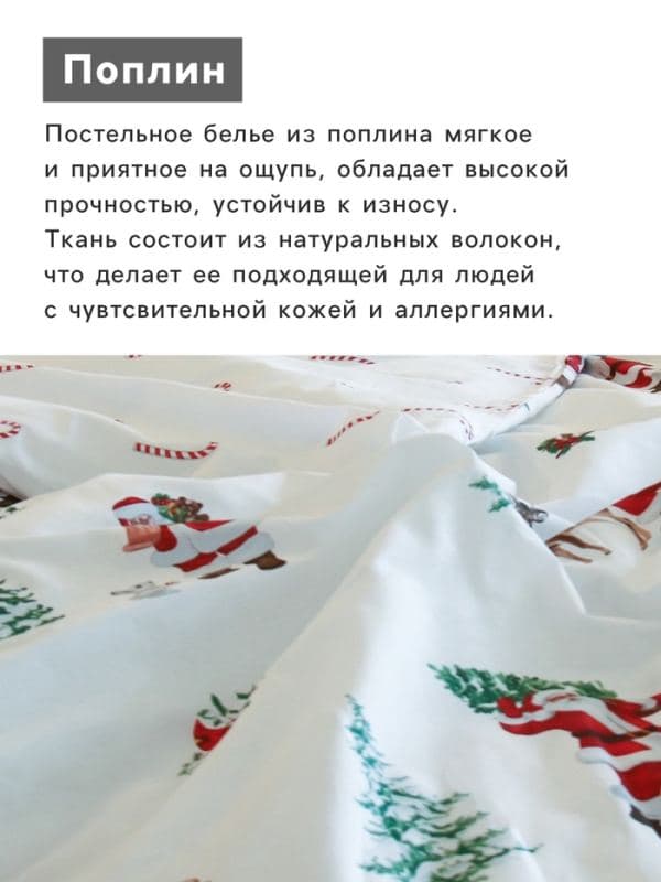 Постельное бельё 2-спальное «Этель. Новогодний лес», поплин — фото 3