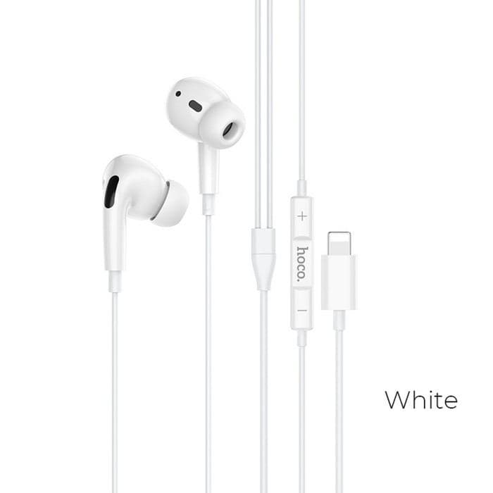 Наушники Hoco M1 Pro, проводные, вакуумные, микрофон, Lightning, 1.2 м, белые — фото 2