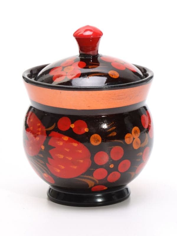 Солонка с крышкой «Ягодка», 9×6.5 см, хохлома, дерево, МИКС — фото 1