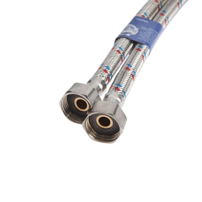 Подводка гибкая для смесителя ZEIN, гайка 1/2", штуцер М10, 120 см, набор 2 шт. — фото 4