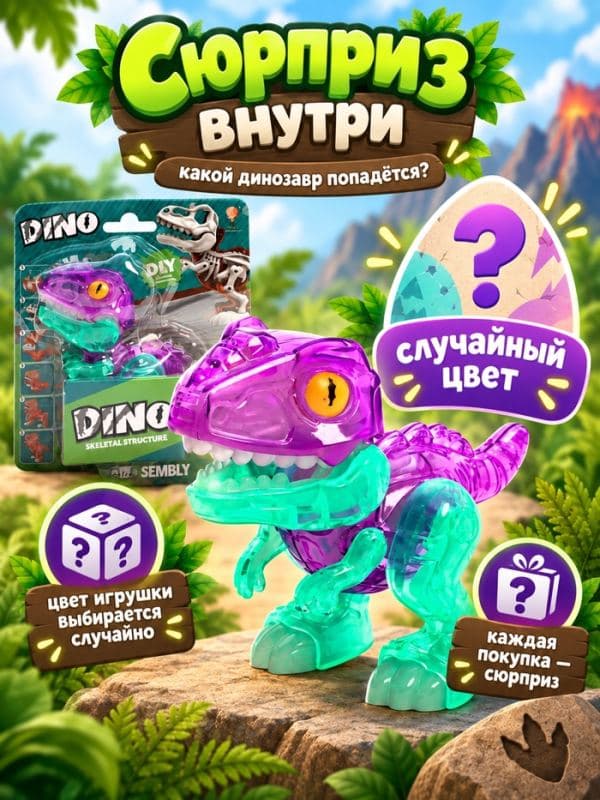 Фигурка «Динозавр», светится в темноте, цвет МИКС — фото 2