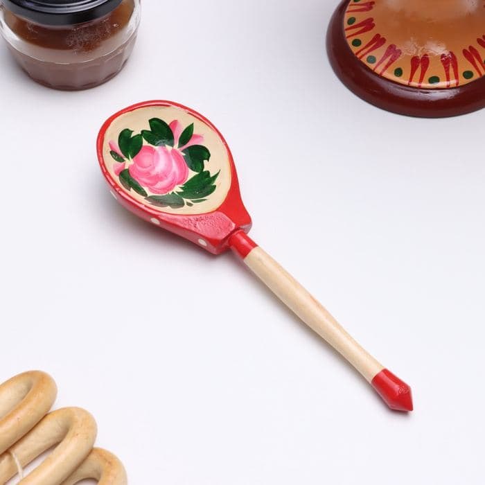 Ложка деревянная «Матрёшка», полубаская, 19×6 см, МИКС — фото 2