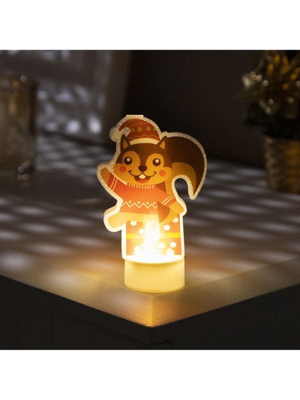 Фигурка новогодняя «Белочка», 11 см, 1 LED, свечение тёплое белое — фото 2