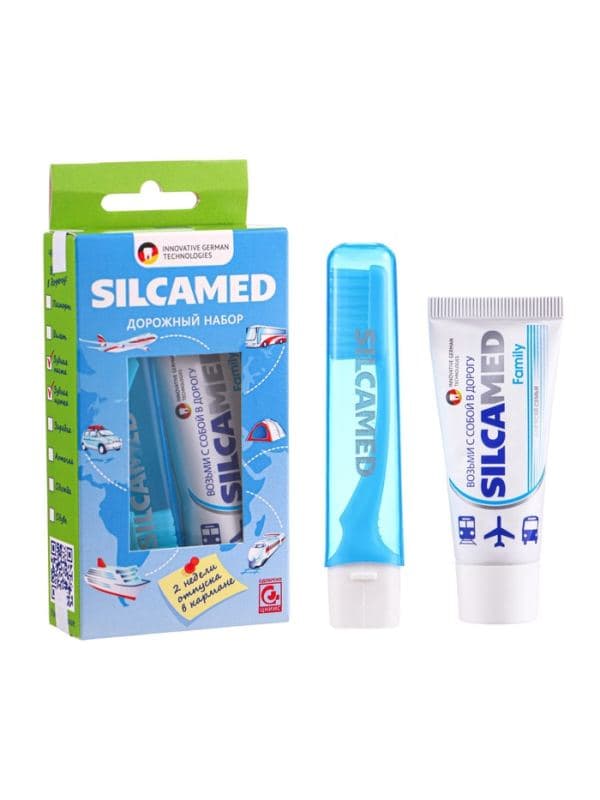 Набор дорожный, 2 предмета: зубная паста Silcamed family 30 г, зубная щётка Silcamed — фото 3