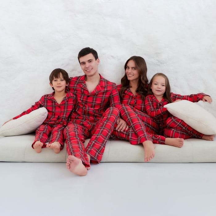 Пижама мужская: рубашка, брюки KAFTAN «Клетка», красная — фото 2