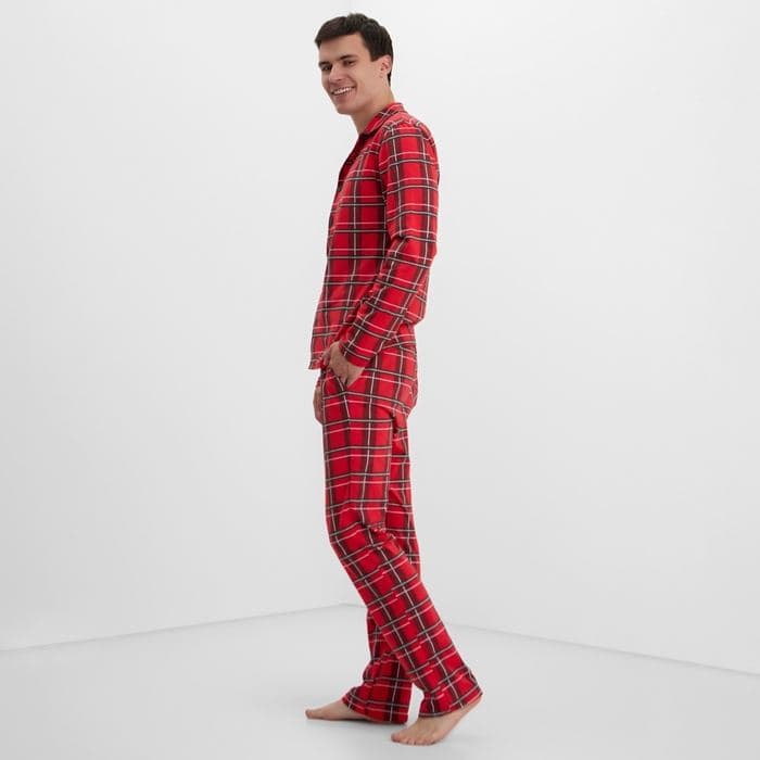 Пижама мужская: рубашка, брюки KAFTAN «Клетка», красная — фото 5