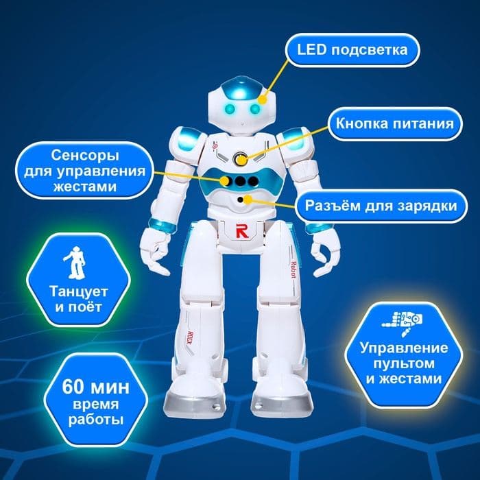 Робот «Робо-друг», с дистанционным и сенсорным управлением, русский чип, цвет — фото 4