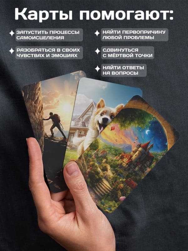 Метафорические ассоциативные карты, универсальные «Ответ души», 54 карты — фото 2