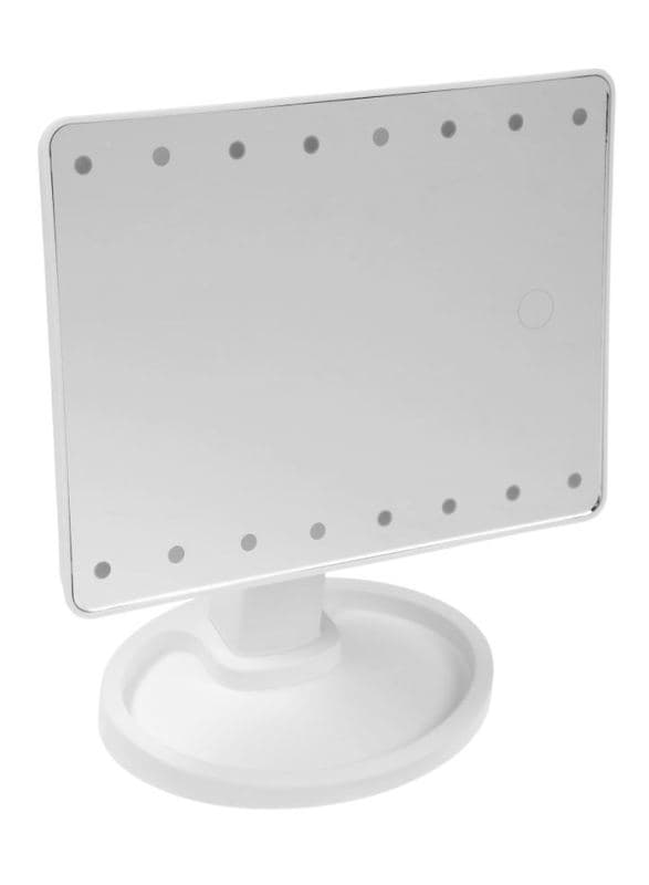 Зеркало KZ-06 настольное с подсветкой, 16 LED, сенсорное управление, 26.5×16×12 см, белое — фото 5