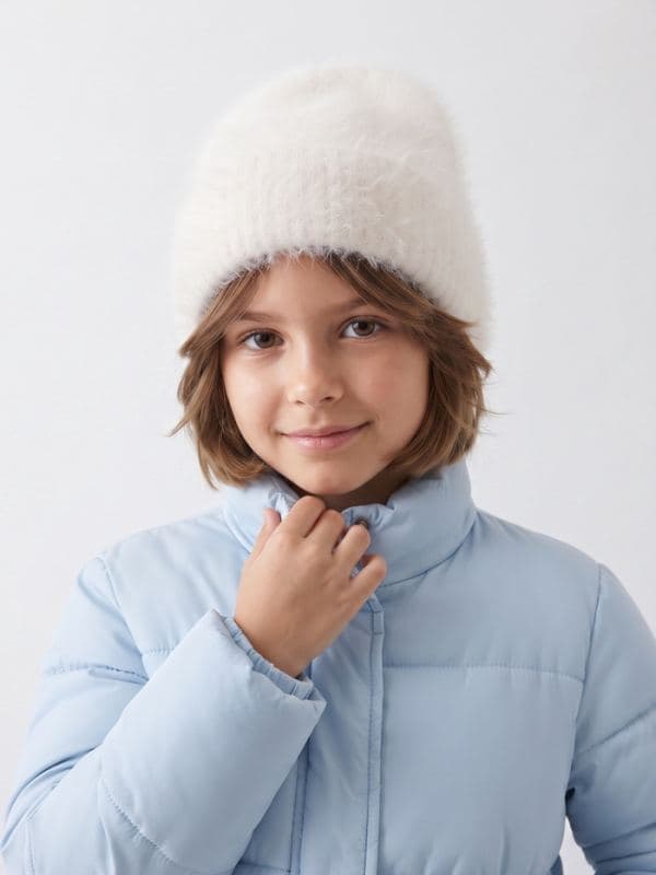 Шапка для девочки зимняя MINAKU, молочная (3-5 лет) — фото 1