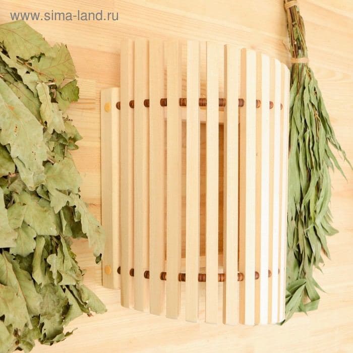 Абажур для бани и сауны «Наклонный», липа, 42×22.5×15 см, настенный, «Добропаровъ» — фото 2