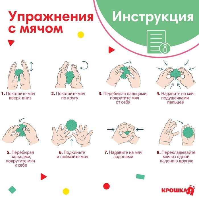 Мяч массажный развивающий Крошка Я, ø7 см, зеленый — фото 3