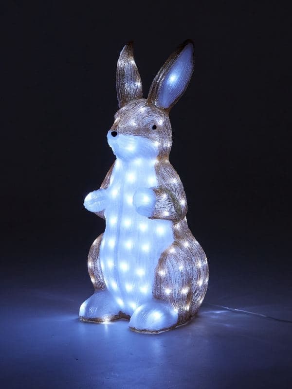 Фигура светодиодная «Заяц» 80×37×35 см, акрил, 128 LED, 24 В, 8 режимов, свечение белое — фото 4
