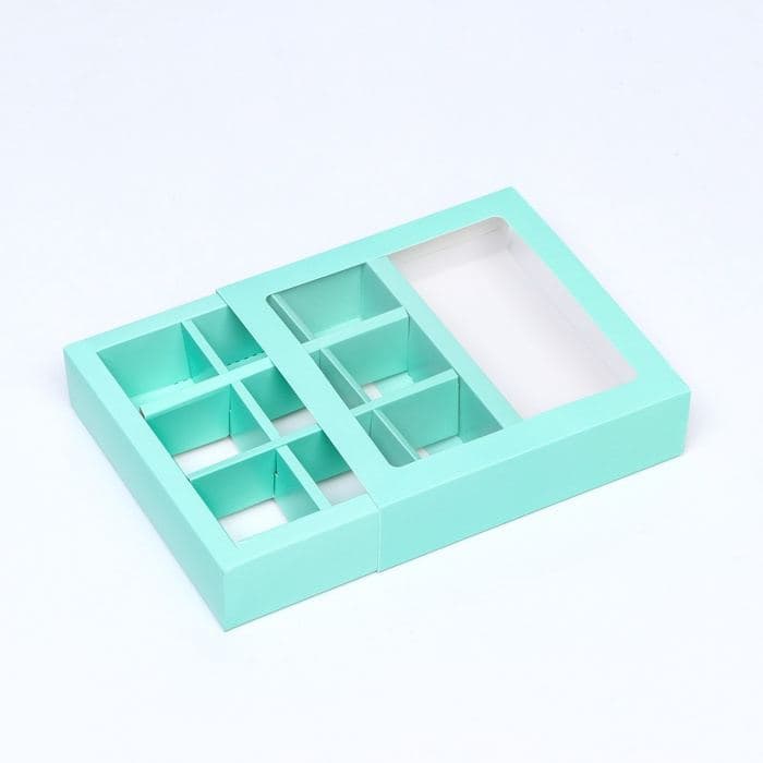 Коробка для 9 конфет, зелёный, МИКС, 14.5×14.5×3.5 см — фото 4
