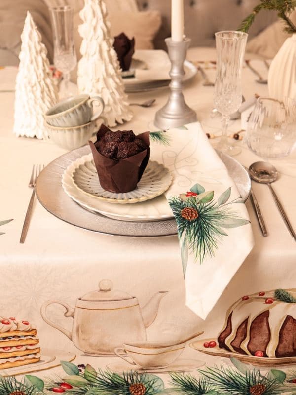 Салфетки сервировочные на стол «Этель» New Years treat, 40×40 см - 4 шт., белые — фото 3