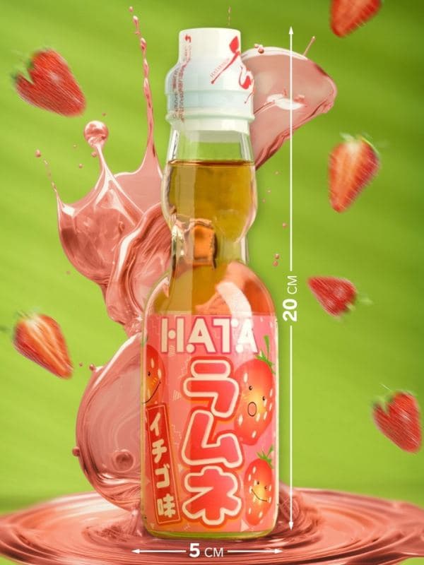Напиток газированный Ramune со вкусом клубники, 200 мл — фото 3
