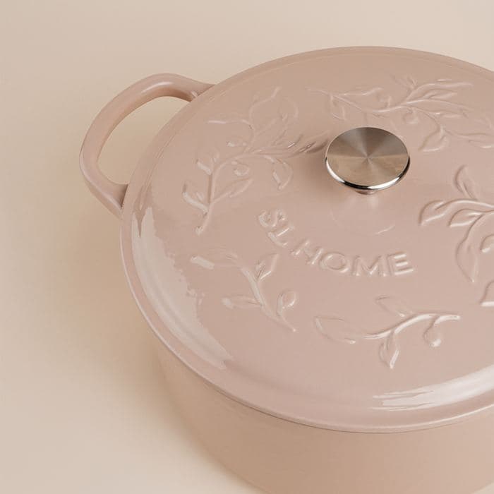 Кастрюля чугунная SL Home, 4.2 л, d=24.5 см, h=11 см, с крышкой, эмалированное покрытие, индукция, бежевая — фото 4