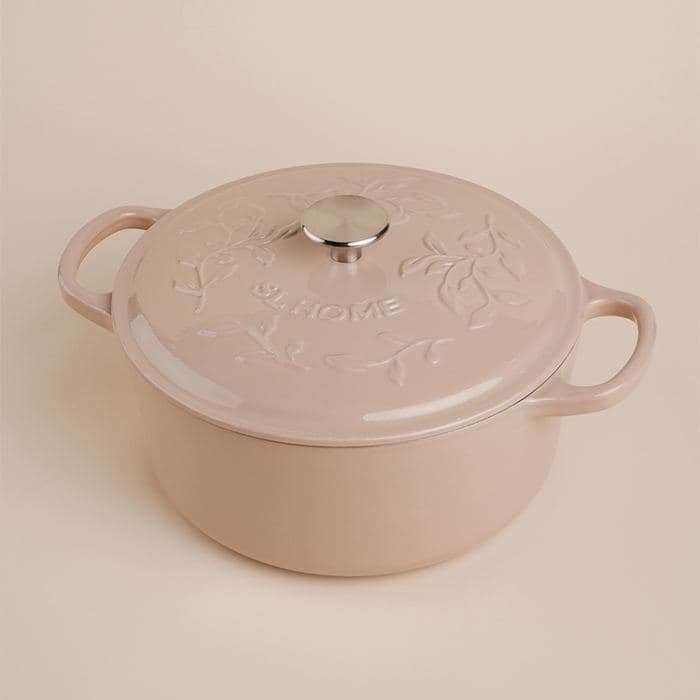 Кастрюля чугунная SL Home, 4.2 л, d=24.5 см, h=11 см, с крышкой, эмалированное покрытие, индукция, бежевая — фото 5