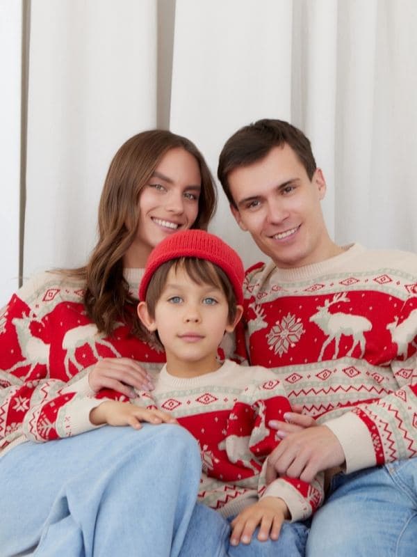 Джемпер детский вязаный новогодний KAFTAN: Scandinavia, красный — фото 4