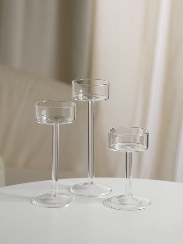 Подсвечник на 1 свечу «Моник», набор 3 шт., стекло, прозрачный, d=5.4 см — фото 2