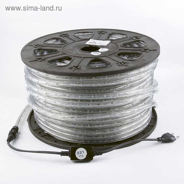 Световой шнур Luazon Lighting 13 мм, IP65, 100 м, 36 LED/м, 220 В, 2W, мерцание, свечение белое — фото 2