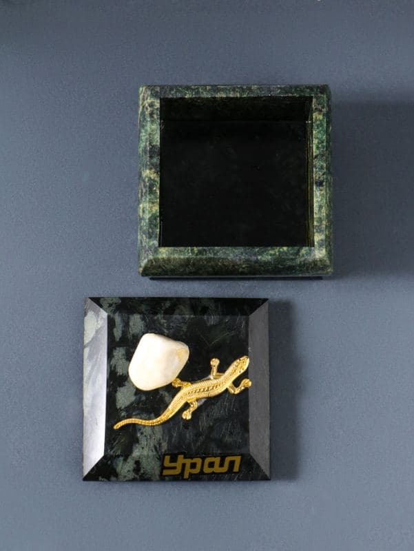 Шкатулка для украшений «Урал», змеевик, с декоративным камнем, 6.5×6.5×5.5 см — фото 5