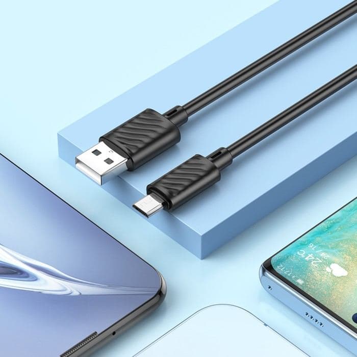 Кабель Hoco X88, Micro USB - USB, 2.4 А, 1 м, ПВХ, чёрный — фото 5