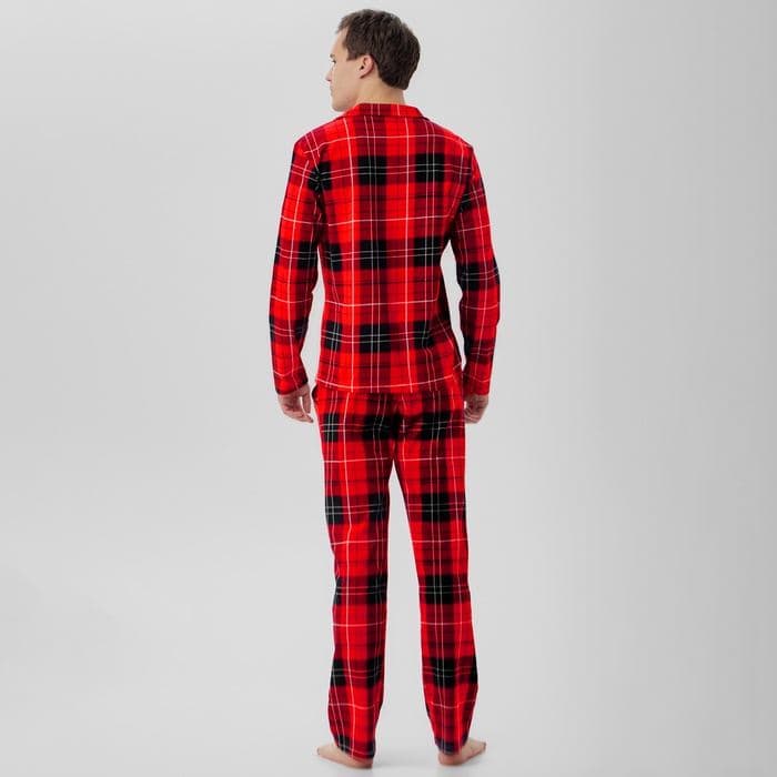 Пижама новогодняя мужская: рубашка, брюки KAFTAN Christmas, красная — фото 4