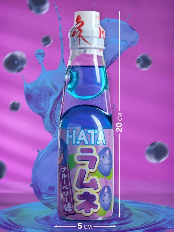 Напиток газированный Ramune со вкусом черники, 200 мл — фото 3