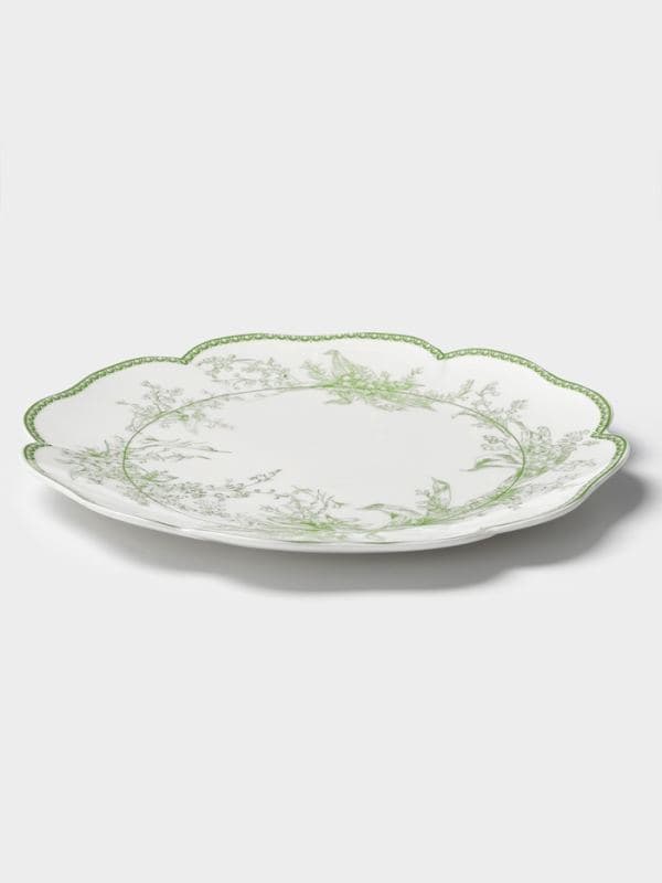 Тарелка обеденная WY Bloomware. d=27 см, фарфор, белая, зелёная — фото 2