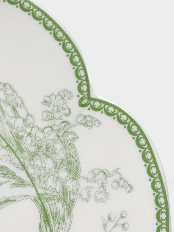 Тарелка обеденная WY Bloomware. d=27 см, фарфор, белая, зелёная — фото 3