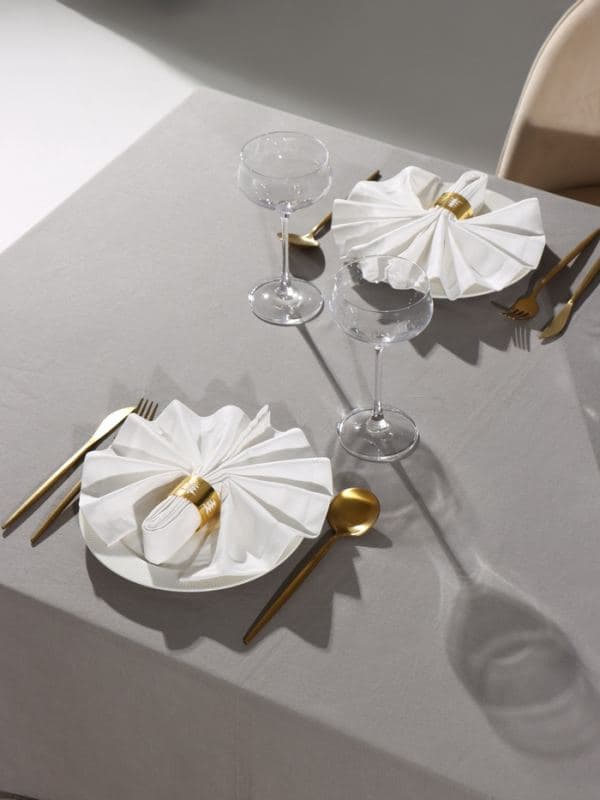 Салфетки сервировочные на стол «Этель» White pleasure, 40×40 см, набор 4 шт., с декоративными кольцами, белые — фото 2