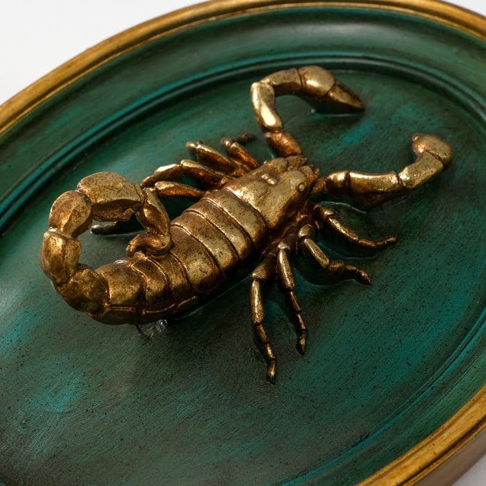 Панно настенное «Золотой скорпион», полистоун, декор, тёмно-зелёный, 19×6×24 см — фото 3