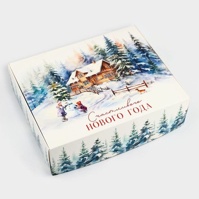 Коробка подарочная новогодняя складная «Счастливого Нового года», 31×24.5×9 см — фото 2