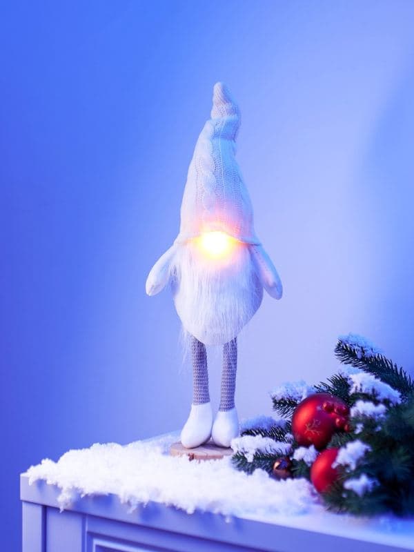 Фигура светодиодная «Гном в белом» 55 см, 1 LED, свечение тёплое белое — фото 2